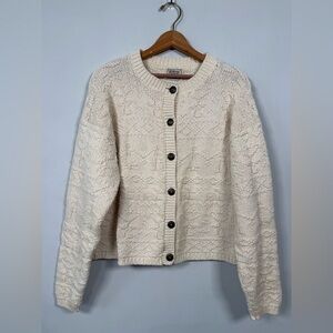 Vintage Native America Cream Knit Cardigan Sweater, Size L